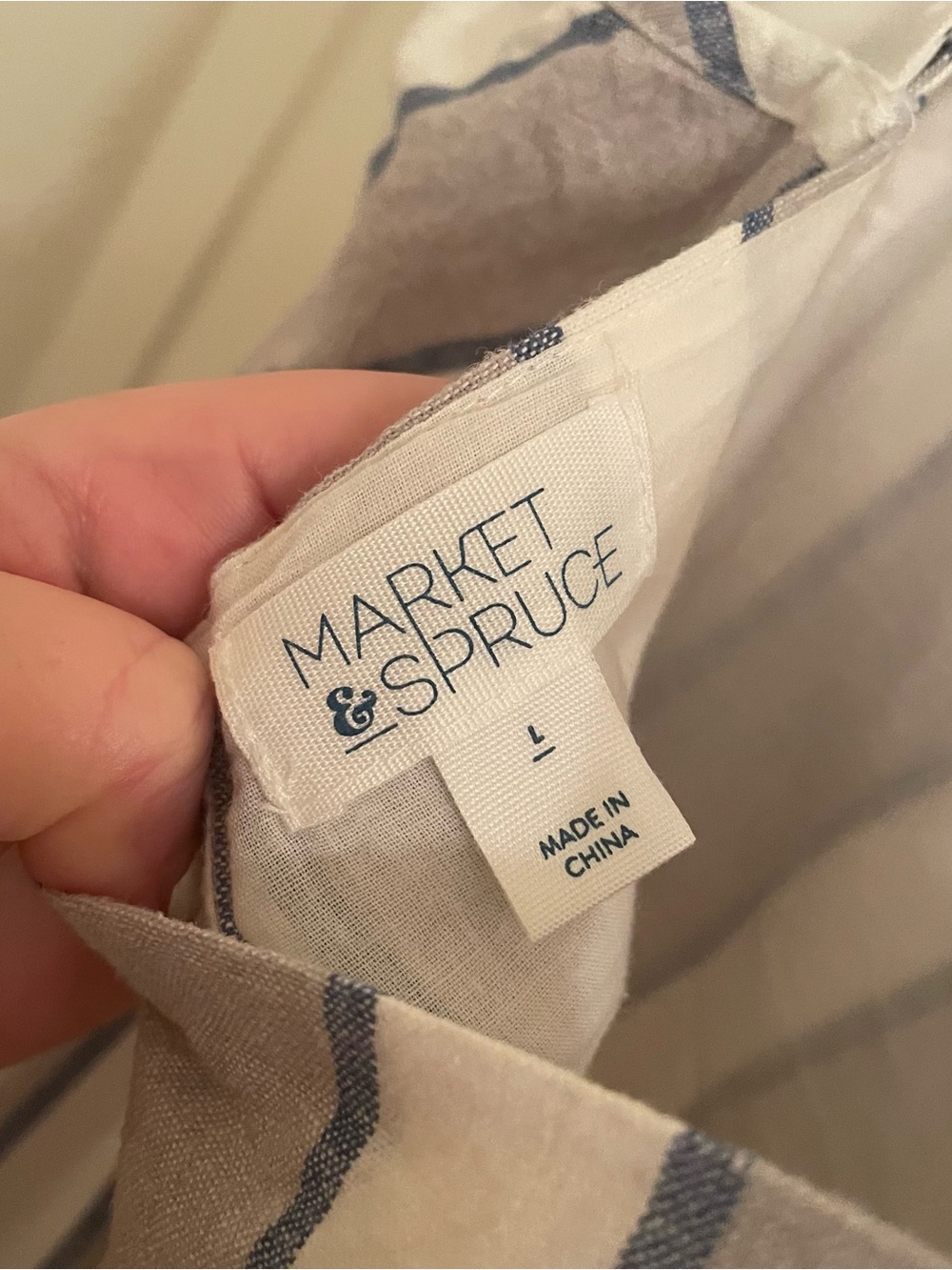 Stitch Fix Market & Spruce Sleeveless Linen Blend Striped Scalloped Dress - Picture 6 of 7